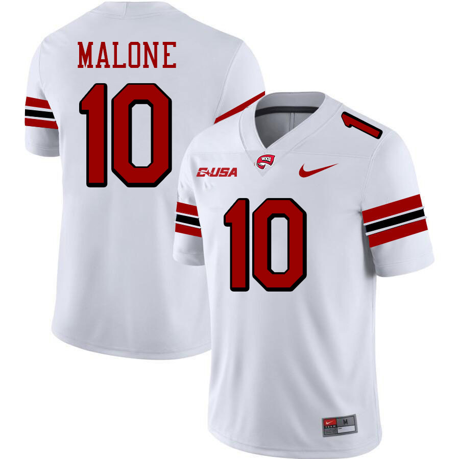 DeAngelo Malone WKU Jersey,Western Kentucky Hilltoppers #10 DeAngelo Malone Jersey Youth-White